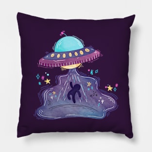 halloween alien abduction space ship ufo Pillow