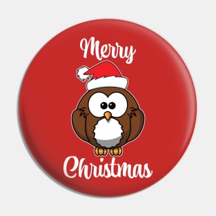 Merry Christmas Cute Owl Pin