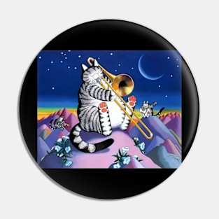 B kliban cat - cat plays saxophone Pin