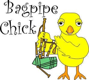 Bagpipe Chick Text Magnet