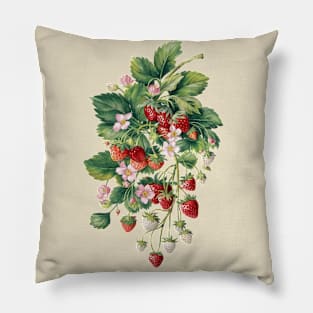 Vintage Strawberry Cottagecore Pillow