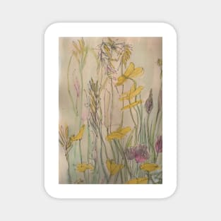 English Summer meadow, grasses, flowers design Magnet