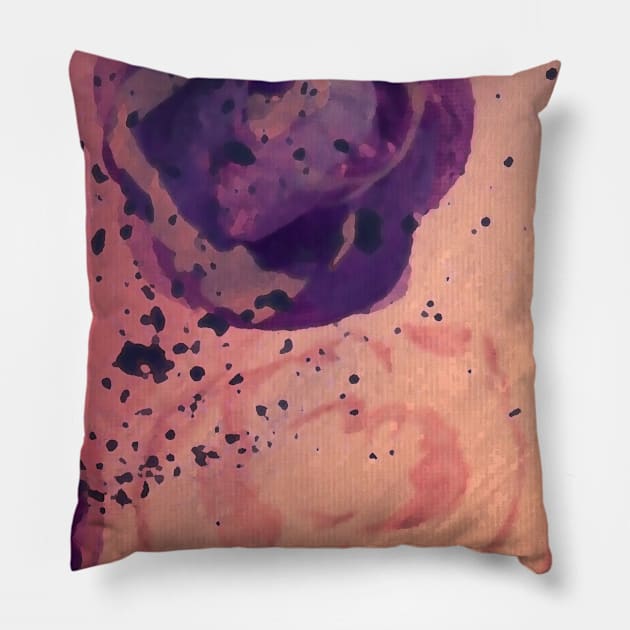 Purple Rose Abstract Pillow by bubbsnugg