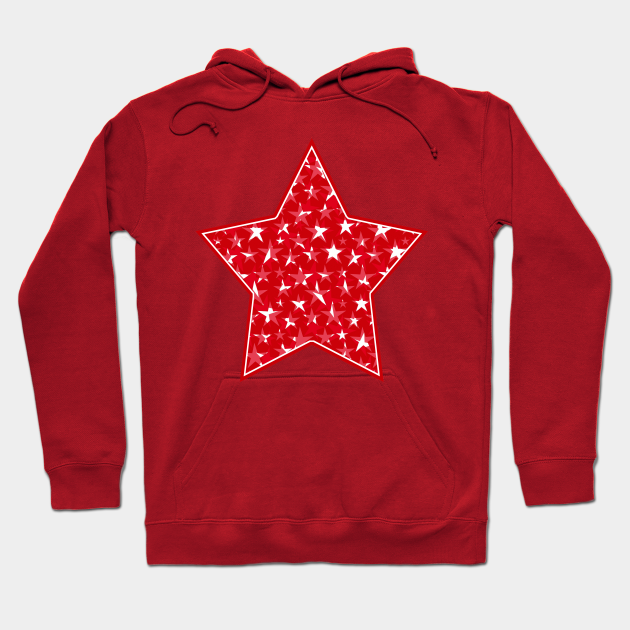 red sweatshirt with white stars