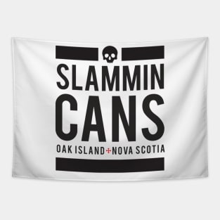 Slammin Cans Oak Island Skull Funny Gift Product - Black Tapestry