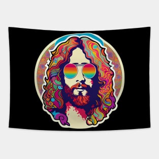 Long haired man with glasses Tapestry