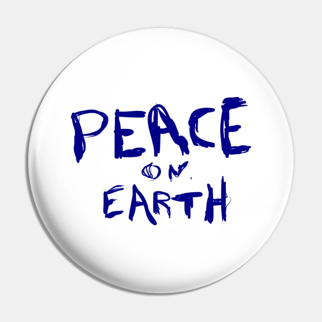 Peace and Earth Handwritten Sign Pin by Sanu Designs