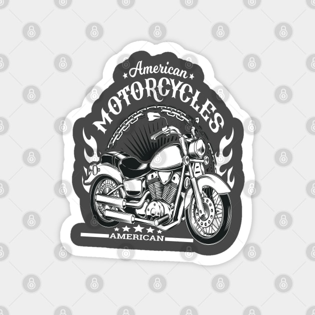 American Motorcycle Biker Style Magnet by JeffDesign