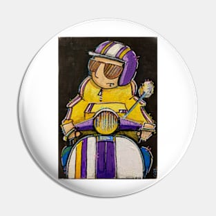 Retro Scooter, Classic Scooter, Scooterist, Scootering, Scooter Rider, Mod Art Pin