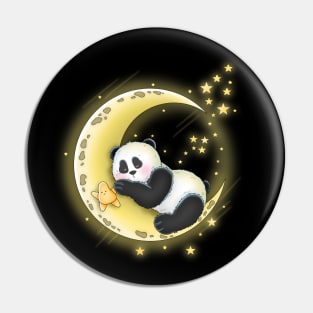 Panda Sleeping On Moon Pin