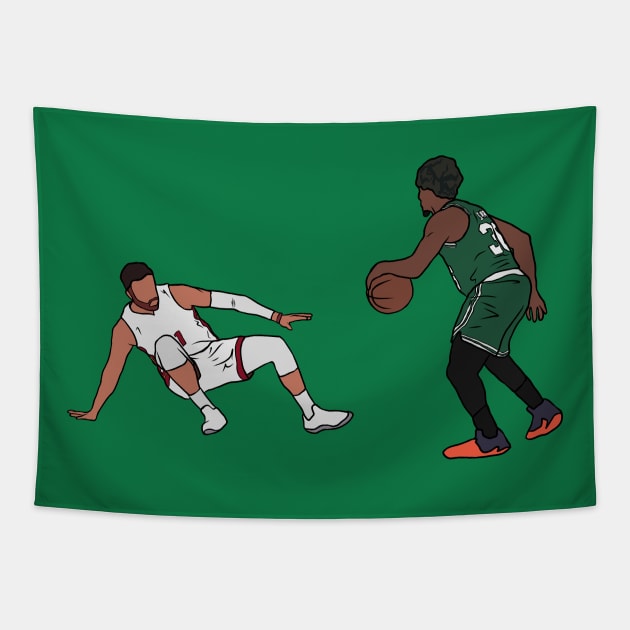 Marcus Smart Crosses Over Max Strus Tapestry by rattraptees