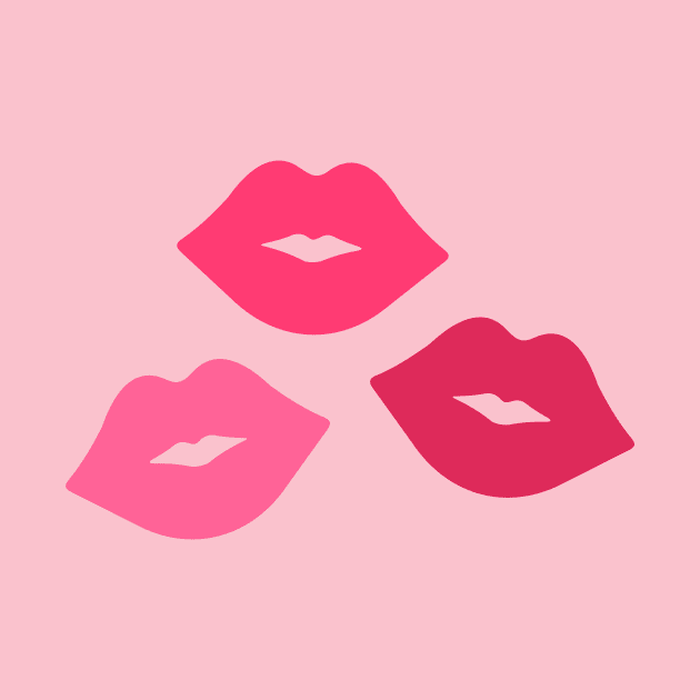 Pink Kisses Lips by XOOXOO