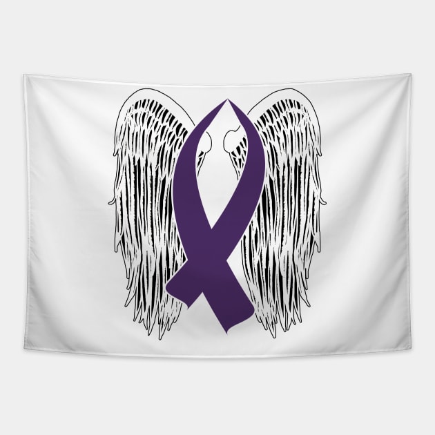 Winged Awareness Ribbon (Purple) Tapestry by BlakCircleGirl