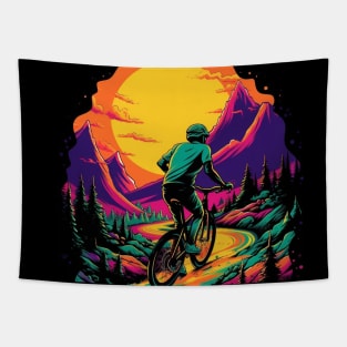 Mountain Biker Tapestry