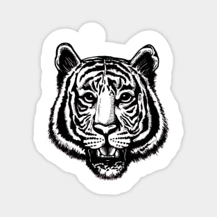 Black and White Tiger Face Magnet