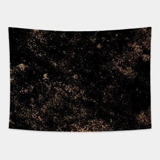 Onyx Black and Gold Abstract Art Tapestry