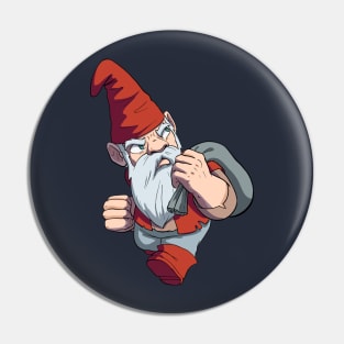 Grumpy Gnome in Bright Red Pin