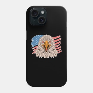 USA Flag with Bald Eagle 4th Of July Patriotic Eagle Retro Independence Day Phone Case