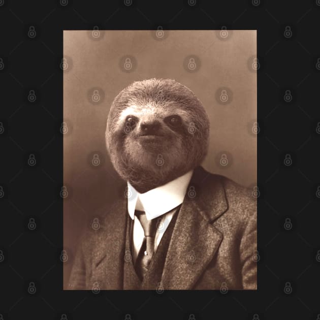 Gentleman Sloth - Print / Home Decor / Wall Art / Poster / Gift / Birthday / Sloth Lover Gift / Animal print Canvas Print by luigitarini