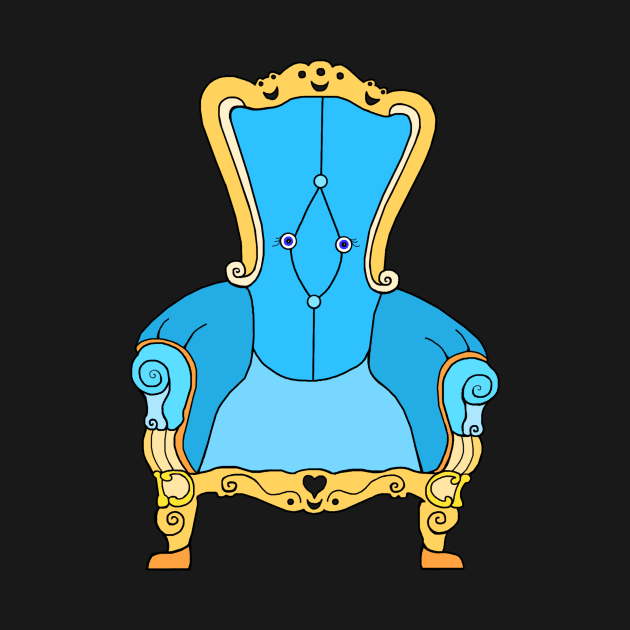 Blue Victorian Cheerful Chair by Art by Deborah Camp