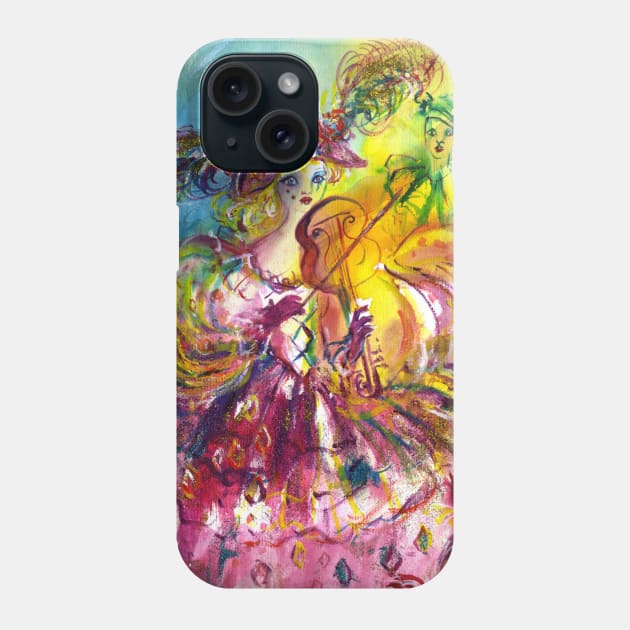 ARLECCHINA VIOLINIST / Venetian Carnival Night Phone Case by BulganLumini