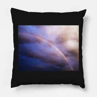 Rainbow Through Clouds Pillow