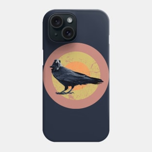 Halftone retro design Raven Phone Case