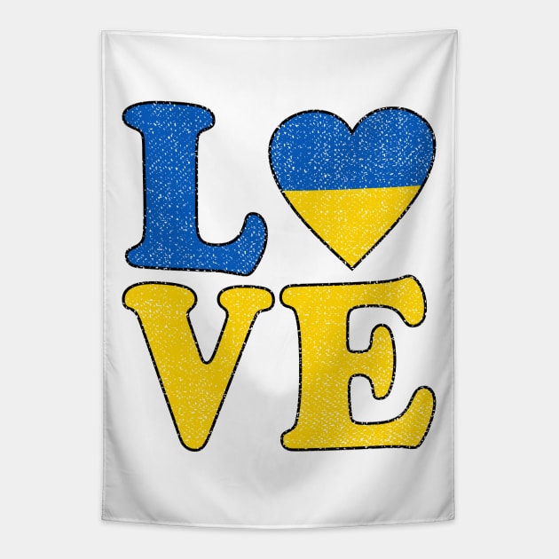 Love Ukrainian Pride Ukrainian Flag Tapestry by StoreForU