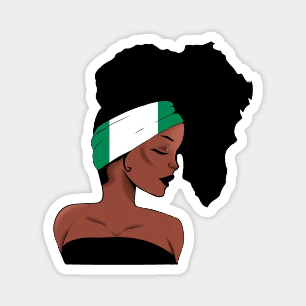 African Woman, Nigrian Colors, Africa Map Magnet by logiamerch