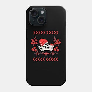 Red-Hot Caffeinated Skull: Coffee and Bones Phone Case