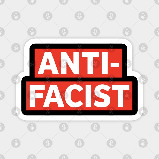 ANTI-FACIST | Bold Red and White Statement Magnet by UrbanLifeApparel