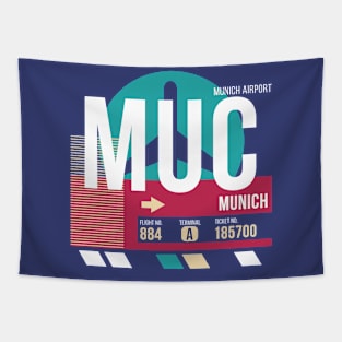 Munich, Germany (MUC) Airport Code Baggage Tag Tapestry
