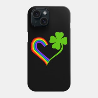 Clover Rainbow Pride Irish Heart Phone Case