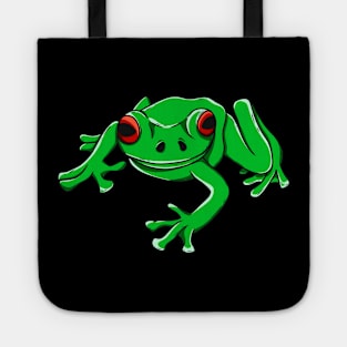 Tree Frog Green Amphibian Illustration Tote
