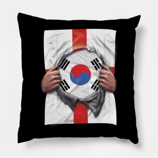 South Korea Flag English Flag Ripped - Gift for South Korean From South Korea Pillow