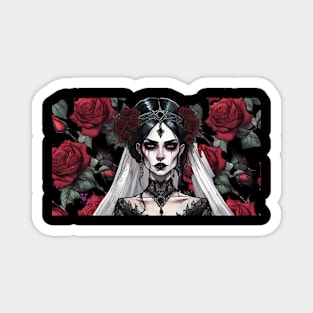 Darnked Bride with roses Magnet