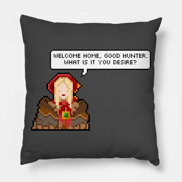 Bloodborne Doll - Welcome home, Good Hunter Pillow by DigitalCleo