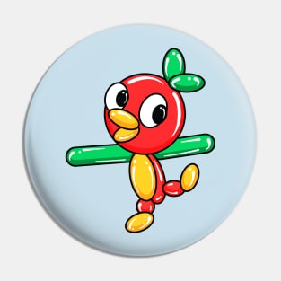 Orange Balloon Bird Pin