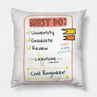 Road to Civil Engineer Checklist! Pillow