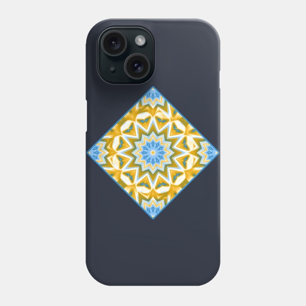 Blue and gold kaleidoscope Phone Case by hereswendy