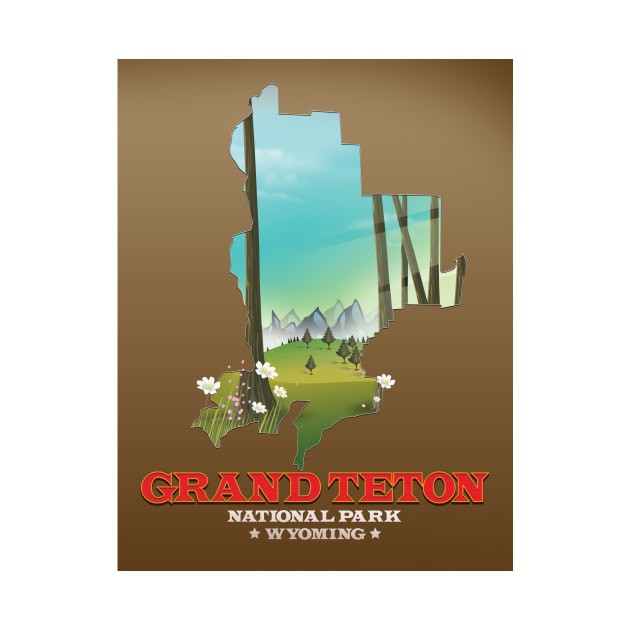 Grand Tenton National park Travel poster by nickemporium1