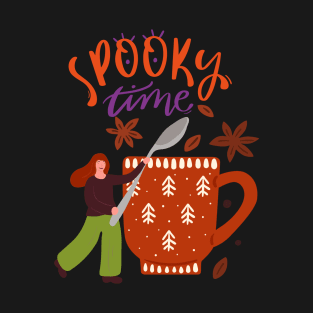 Spooky Time design with coffee T-Shirt