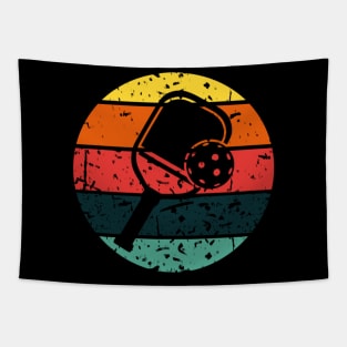 Pickleball Retro Vintage Sunset Tapestry