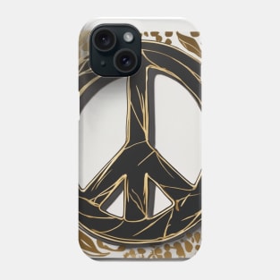 Peace Sign Gold Shadow Silhouette Anime Style Collection No. 263 Phone Case