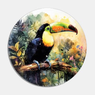 Colorful parrot sitting in the rain forest Pin