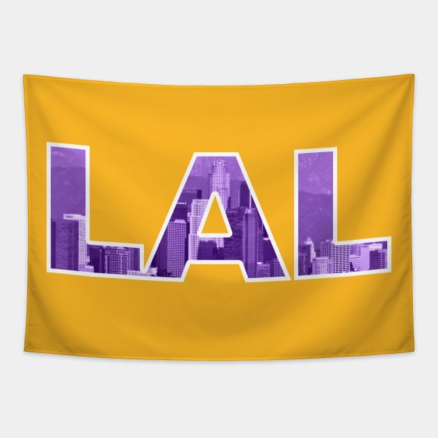 Los Angeles Lakers LAL Skyline Tapestry by StupidHead