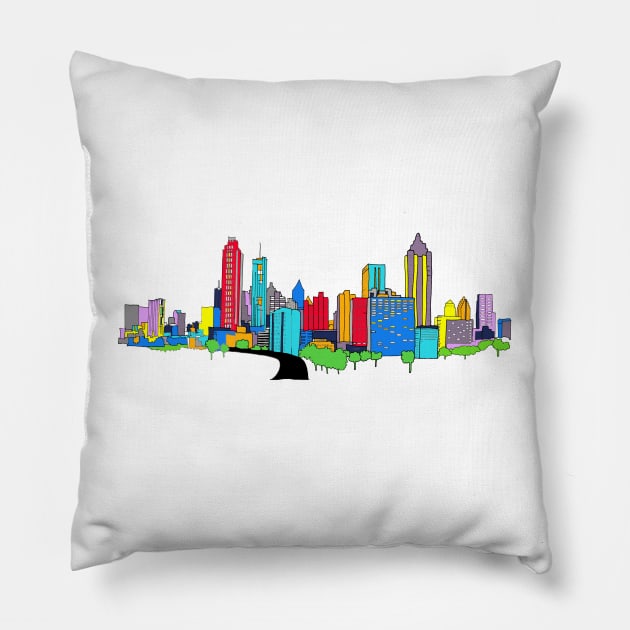 Atlanta Skyline Pillow by drknice