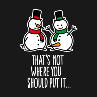 Funny Christmas gift snowman cartoon carrot penis naughty Christmas T-Shirt