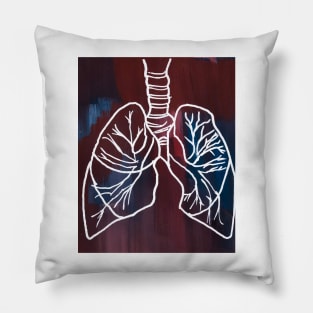 Abstract Gouached Lungs Pillow