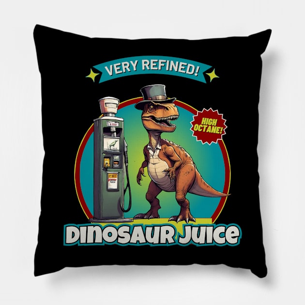 Dinosaur Juice Pillow by Kenny The Bartender's Tee Emporium